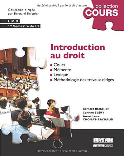 Introduction au droit : cours et travaux dirigés : 1er semestre de L1, LMD