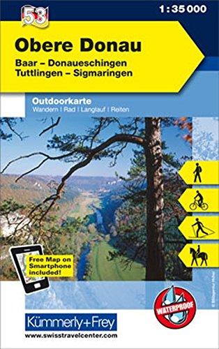 Obere Donau, Baar, Donaueschingen, Tuttlingen, Sigmaringen: Nr. 53, Outdoorkarte Deutschland, 1:35 000, Mit kostenlosem Download für Smartphone (Kümmerly+Frey Outdoorkarten Deutschland, Band 53)