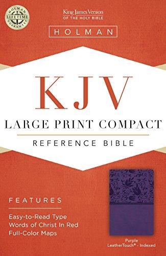 KJV Large Print Compact Reference Bible, Purple Leathertouch, Indexed