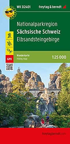 Nationalparkregion Sächsische Schweiz, Wanderkarte 1:25.000, freytag & berndt, WK D2401: Elbsandsteingebirge, wasserfest und reißfest, GPX Tracks (freytag & berndt Wander-Rad-Freizeitkarten)