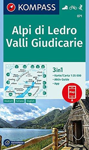 Alpi di Ledro, Valli Giudicarie: 3in1 Wanderkarte 1:35000 mit Aktiv Guide inklusive Karte zur offline Verwendung in der KOMPASS-App. Fahrradfahren. Skitouren. (KOMPASS-Wanderkarten, Band 71)