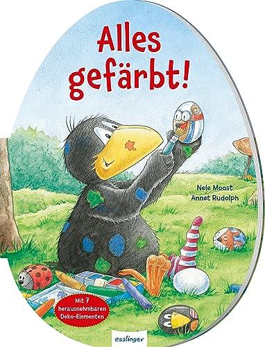 Der kleine Rabe Socke: Alles gefärbt! Konturgestanzt: Oster-Pappebuch mit herausnehmbarer Osterdeko