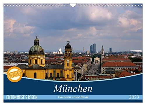 München - Facetten einer Stadt (Wandkalender 2023 DIN A3 quer), Calvendo Monatskalender