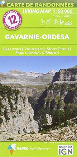 Pyrénées carte 12 Gavarnie - Ordesa 1 : 50 000: Carte de Randonnées