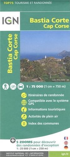 IGN 75 000 Touristische Wanderkarte Bastia Corte-Cap Corse (Ign Map)