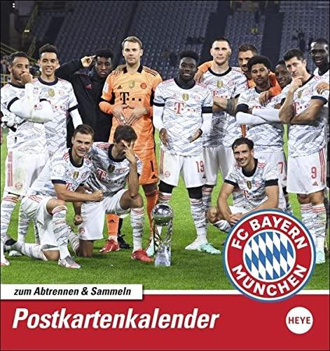 FC Bayern München Postkartenkalender 2023. Monats-Tischkalender zum Aufstellen mit den Stars des FC Bayern. Ein kleiner Fotokalender mit Postkarten zum Versenden an Fußballfans.