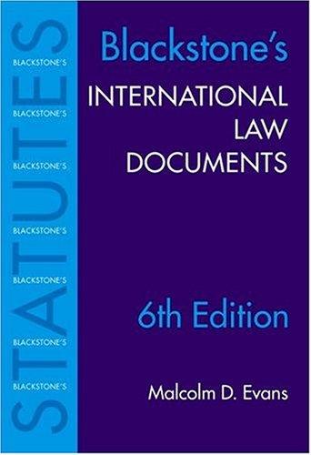 International Law Documents (Blackstone's Statutes S.)