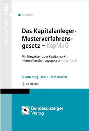 Das Kapitalanleger-Musterverfahrensgesetz - KapMuG, m. CD-ROM