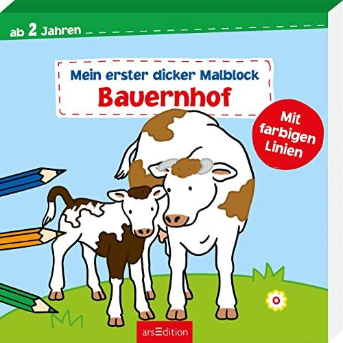 Mein erster dicker Malblock – Bauernhof: Ab 2 Jahren mit farbigen Linien | Erstes Malbuch mit einfachen Motiven und bunten Hintergründen