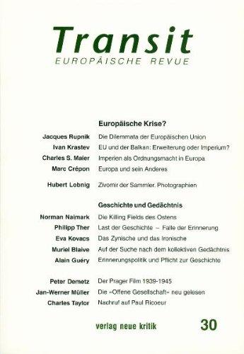 Transit 30: Europäische Krise? / Geschichte und Gedächtnis