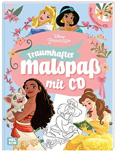 Disney Prinzessin: Traumhafter Malspaß mit CD: Mehr als 40 neue Ausmalbilder und CD mit 5 Geschichten | (ab 3 Jahren)