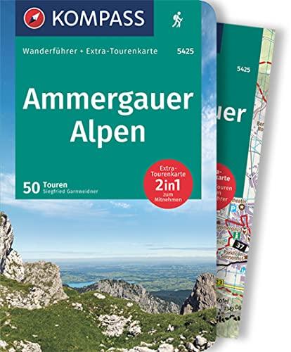 KOMPASS Wanderführer 5425 Ammergauer Alpen, 50 Touren: Wanderführer mit Extra-Tourenkarte 1:30.000, GPX-Daten zum Download.