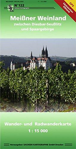 Meißner Weinland zwischen Diesbar-Seußlitz und Spaargebirge: Wander- und Radwanderkarte mit Weinwanderwegen 1 : 15 000 Gps-fähig