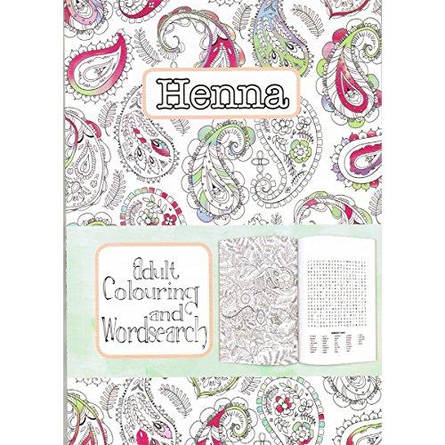 Adult Colouring & Word Search Book: Henna