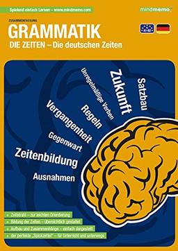 mindmemo Lernfolder - Die deutschen Zeiten - Grammatik lernen für Kinder und Erwachsene Lernhilfe kompakt Zusammenfassung PremiumEdition foliert DIN A4 6 Seiten plus Abhefter