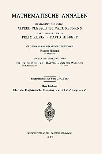 Über die Diophantische Gleichung ax4+bx2y2+cy4=ez2 (Mathematische Annalen) (German Edition)