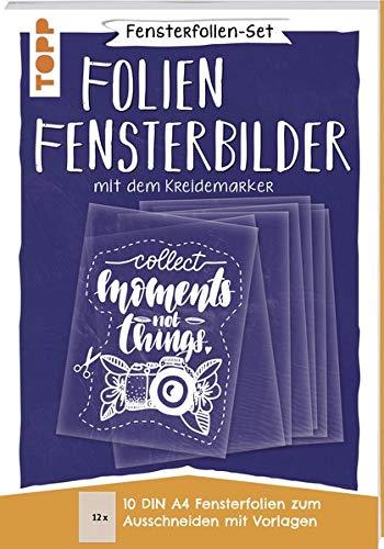 Fensterfolien-Set - Folien-Fensterbilder mit dem Kreidemarker - DIN A4: 10 Fensterfolien zum Bemalen und Ausschneiden in DIN A4 mit 7 Motiv-Vorlagen in Originalgröße. Mit Anleitung.