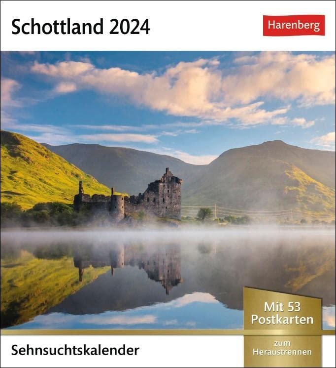 Schottland Sehnsuchtskalender 2024: Wochenkalender mit 53 Postkarten (Sehnsuchtskalender von Harenberg)