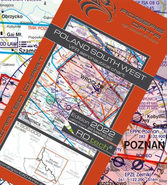 Poland South West ICAO VFR Luftfahrtkarte 500k: Polen Süd West VFR Luftfahrtkarte – ICAO Karte, Maßstab 1:500.000