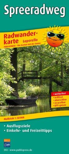 Radwanderkarte Spreeradweg - Leporello-Falzung: Mit Ausflugszielen, Einkehr- & Freizeittipps, wetterfest, reissfest, abwischbar, GPS-genau. 1:50000