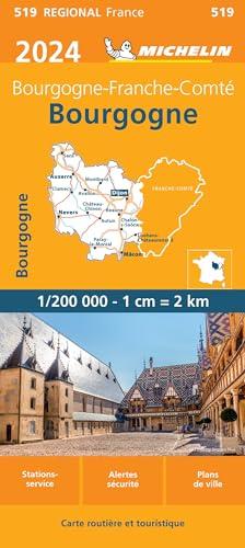 BOURGOGNE 10519 2024: wegenkaart schaal 1:200.000 (Regionale kaarten Michelin)