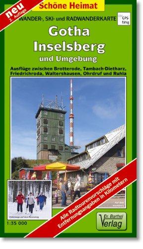 Wander-, Ski- und Radwanderkarte Gotha, Inselsberg und Umgebung: Ausflüge zwischen Brotterode, Tambach-Dietharz, Friedrichroda, Waltershausen, Ohrdruf und Ruhla. 1:35000