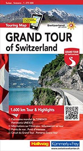 Grand Tour of Switzerland: Touring Map, 1:275 000 (Hallwag Strassenkarten)