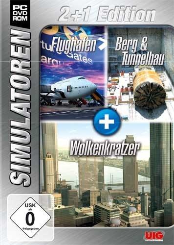 Simulator Bundel: Flughafen, Berg- und Tunnelbau, Wolkenkratzer Sim 2+1 Blue