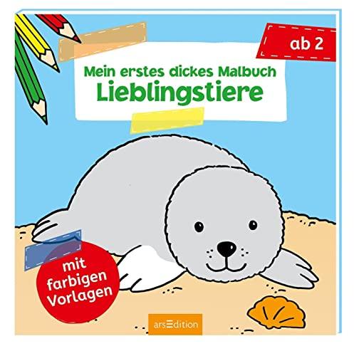 Mein erstes dickes Malbuch ab 2 – Lieblingstiere: Mit farbigen Vorlagen | Erstes Ausmalen mit einfachen Motiven