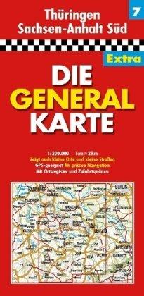 Die Generalkarte Extra Thüringen, Sachsen-Anhalt Süd 1:200 000