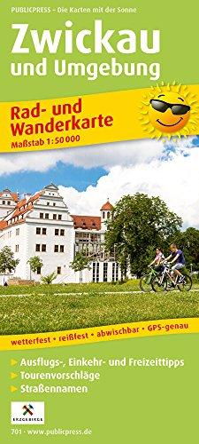 Rad- und Wanderkarte Zwickau und Umgebung: mit Ausflugszielen, Einkehr- & Freizeittipps, wetterfest, reissfest, abwischbar, GPS-genau. 1:50000