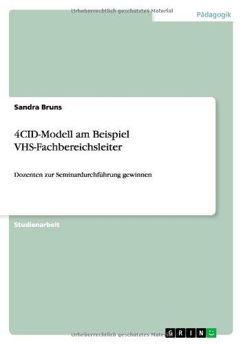 4CID-Modell am Beispiel VHS-Fachbereichsleiter: Dozenten zur Seminardurchführung gewinnen