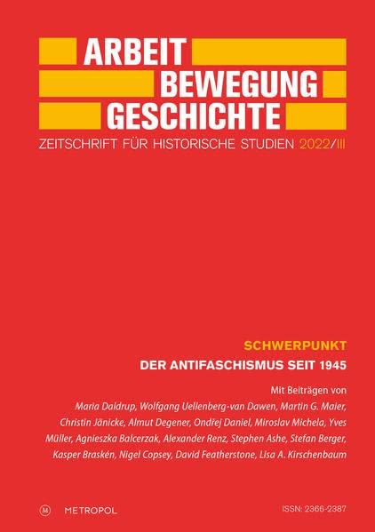 Arbeit – Bewegung – Geschichte: Zeitschrift für historische Studien 2022/III