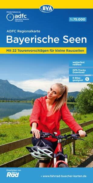 ADFC-Regionalkarte Bayerische Seen, 1:75.000, reiß- und wetterfest, mit kostenlosem GPS-Download der Touren via BVA-website oder Karten-App: Mit 22 ... Rauszeiten (ADFC-Regionalkarte 1:75000)