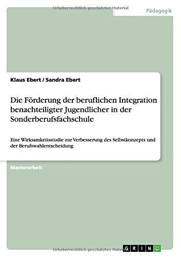 Die Förderung der beruflichen Integration benachteiligter Jugendlicher in der Sonderberufsfachschule: Eine Wirksamkeitsstudie zur Verbesserung des Selbstkonzepts und der Berufswahlentscheidung