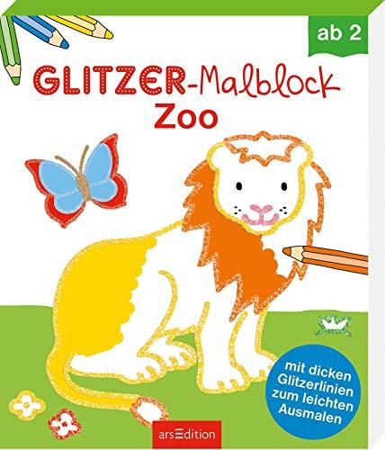 Glitzer-Malblock Zoo: Mit dicken Glitzerlinien zum leichten Ausmalen