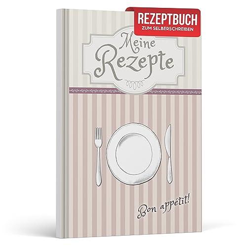 LifeDesign Rezeptbuch zum Selberschreiben A5 - Meine Rezepte - Notizbuch A5 Rezepte Buch selbst schreiben, DIY Kochbuch selbst schreiben, Hardcover mit stabiler Fadenbindung, 120 Seiten, Register