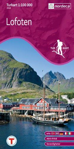 Norwegen topographische Wanderkarte Lofoten: Austvågøy, Skrova, Gimsøy, Vestvågøy, Flakstadøy, Moskenesøy, Værøy, Røst, Svolvær, Vågan, Flakstad, Moskenes, Leknes, Stamsund, Gravdal, Reine, Sørvågen, Sørland, Melbu, Himmeltindan, Higravtindan / Higravstin