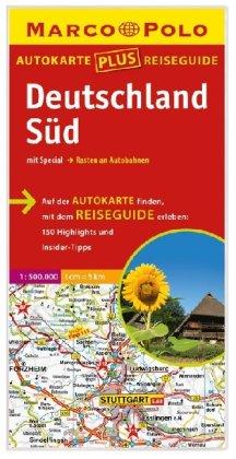 Marco Polo Autokarte plus Reiseguide Deutschland Süd 1:500 000