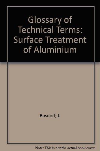 Glossary of Technical Terms: Surface Treatment of Aluminium