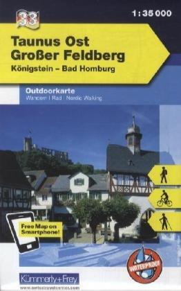 Deutschland Outdoorkarte 33 Taunus Ost, Großer Feldberg 1 : 35.000: Königstein - Bad Homburg