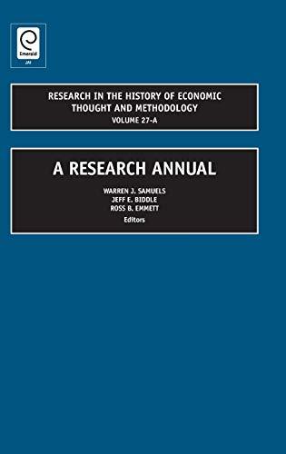 Research in the History of Economic Thought and Methodology: A Research Annual (Volume 27a)