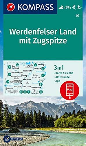 KOMPASS Wanderkarte Werdenfelser Land mit Zugspitze: 3in1 Wanderkarte 1:25000 mit Aktiv Guide inklusive Karte zur offline Verwendung in der ... Langlaufen. (KOMPASS-Wanderkarten, Band 7)