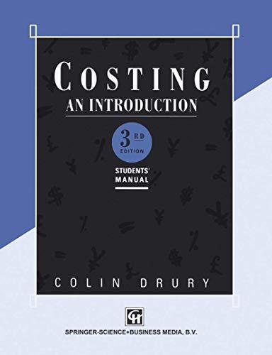 Costing An introduction: An Introduction: Students’ Manual