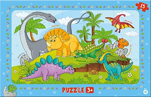 Trötsch Rahmenpuzzle Dinosaurier: Kinder Kinderspielzeug Puzzle Rahmenpuzzle Geschenk Geschenkidee Dinosaurier Dinofreunde