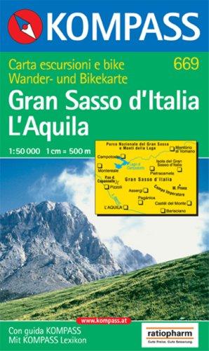 Kompass Karten, Gran Sasso d' Italia, L' Aquila: Wander- und Radtourenkarte. Carta escursionista, cicloturistica (Carte de Randon)