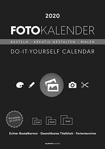 Foto-Bastelkalender schwarz 2020 - Bastelkalender - Do it yourself calendar A4 - datiert - Kreativkalender - Fotokalender