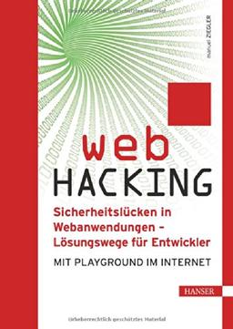 Web Hacking: Sicherheitslücken in Webanwendungen - Lösungswege für Entwickler. Mit Playground im Internet.