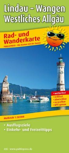 Rad- und Wanderkarte Lindau - Wangen, Westliches Allgäu: mit Ausflugszielen, Einkehr- & Freizeittipps, wetterfest, reissfest, abwischbar, GPS-genau. 1:50000