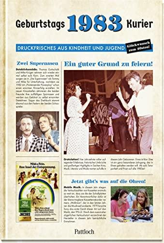 1983 - Geburtstagskurier: Druckfrisches aus Kindheit und Jugend | Zum 40. Geburtstag (Geschenke für runde Geburtstage 2023 und Jahrgangsbücher)